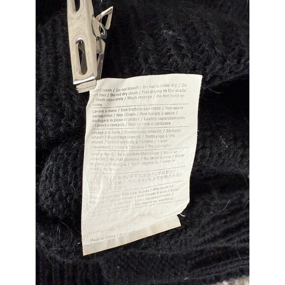 Guess Size XL Alpaca Wool Beaded Snap Button Knee Length Sweater Dress Black - Picture 10 of 11